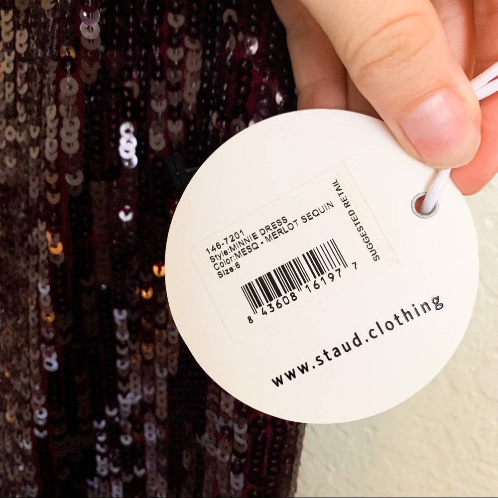 STAUD Sequin Mini Cocktail Dress 6 - Picture 4 of 5